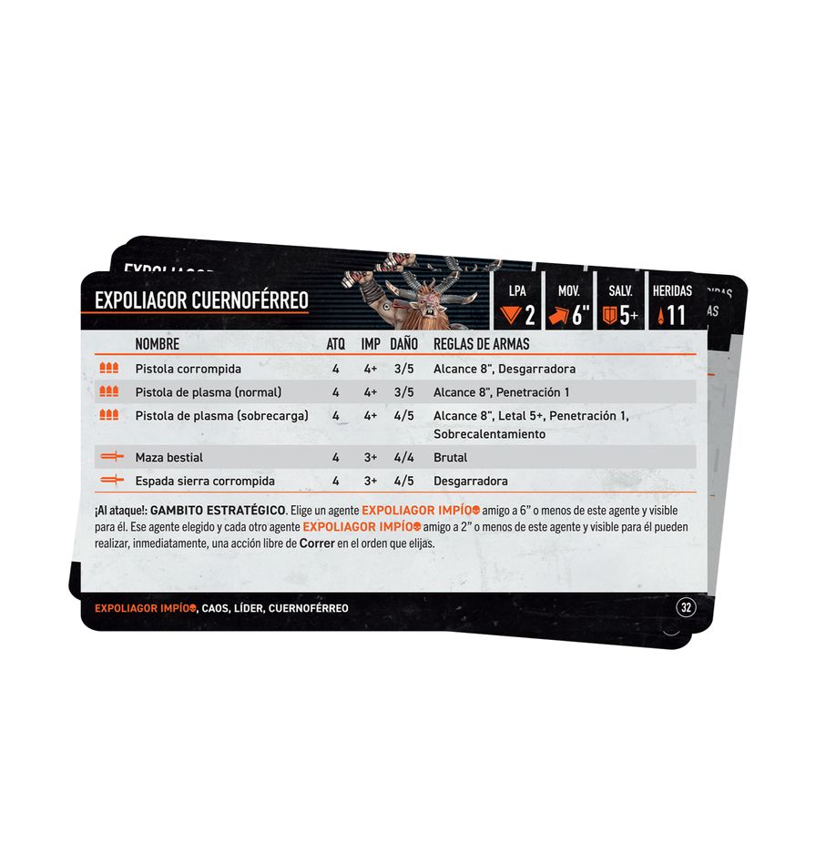 KILL TEAM DATACARDS: FELLGOR RAVAGERS (ESPAÑOL)