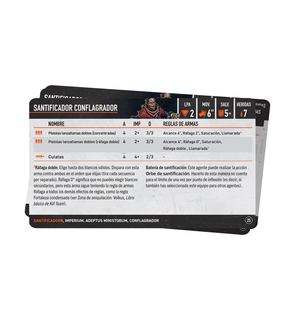 KILL TEAM: SANCTIFIERS DATACARDS (ESPAÑOL)