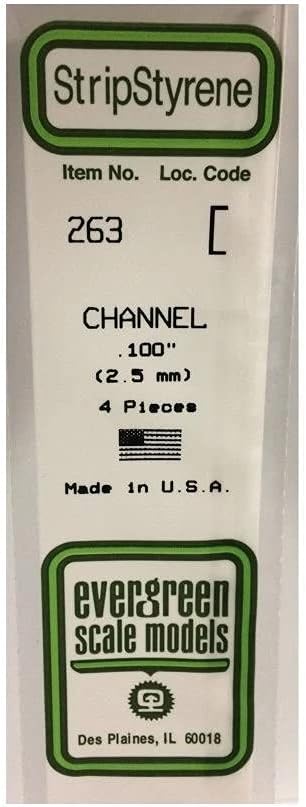 EVG0263 Scale Models Channel .100 (4 pieces) # 263