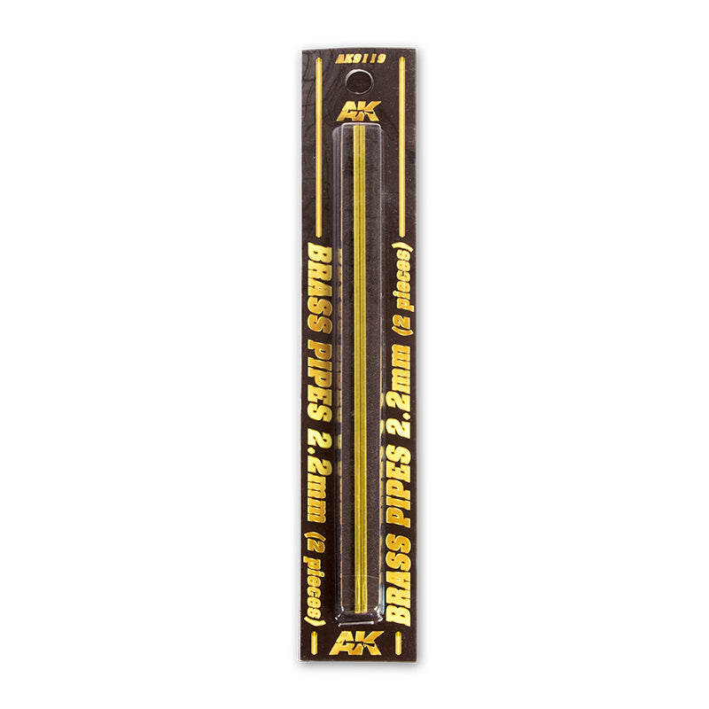AK9119 TUBOS DE LATÓN 2,2MM 2 UNIDADES