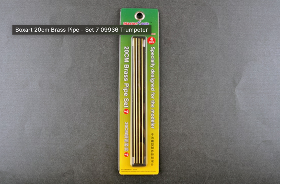 Master Tools 20cm Brass Pipe set 7 1x 1.5/1.6/1.8/2.0mm No. 09936