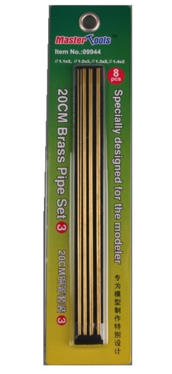Master Tools 20cm Brass Pipe - Set 3 2x 1.1/1.2/1.3/1.4mm | No. 09944