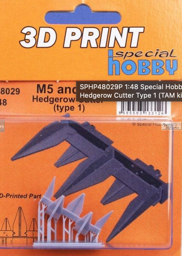 SPHP48029P 1:48 Special Hobby M5 and M8 Hedgerow Cutter Type 1 (TAM kit)