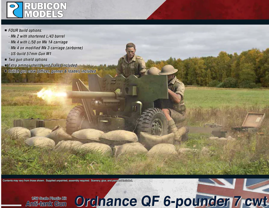 280139 British Ordnance QF 6 pdr Gun with Crew