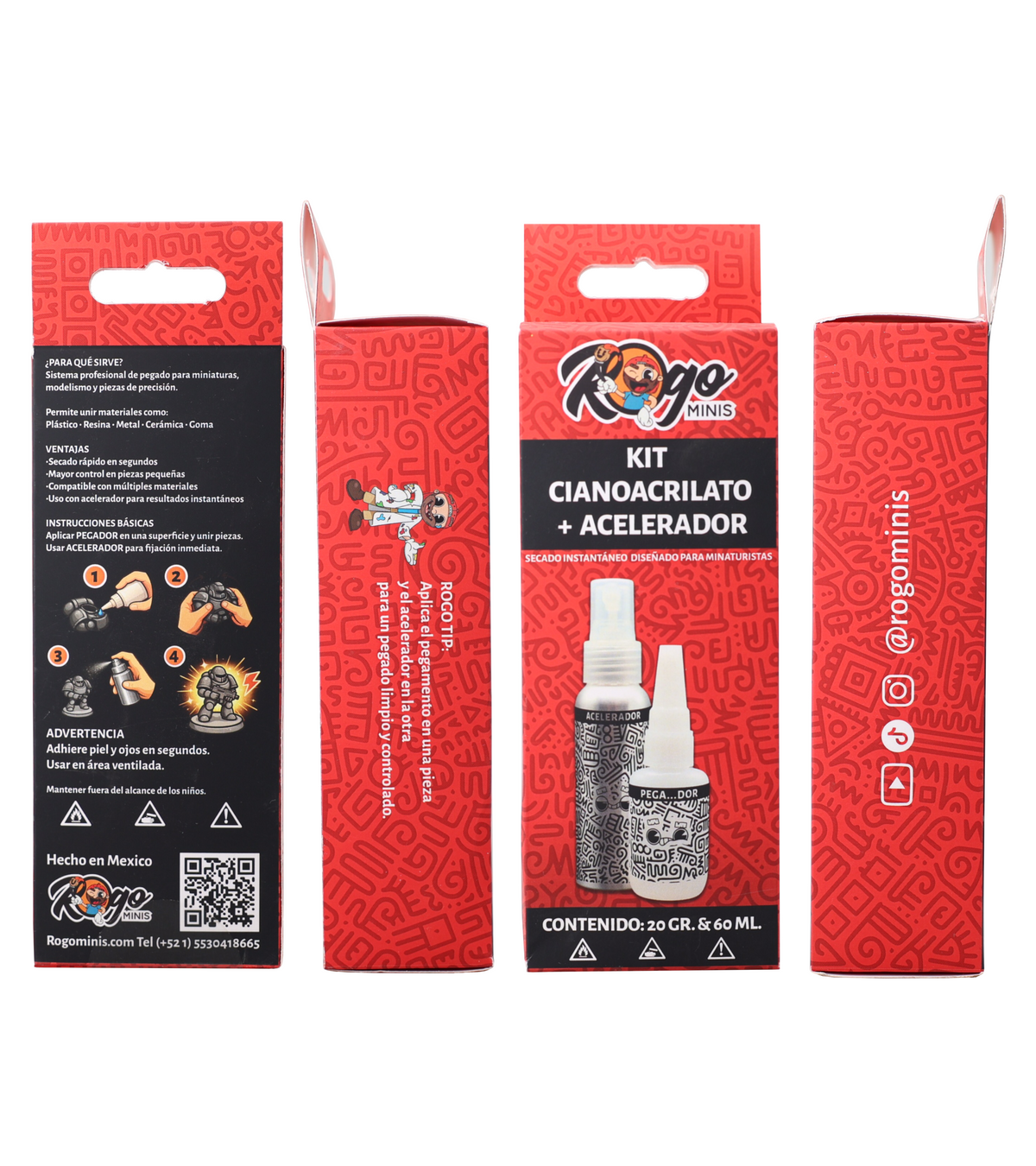KIT CIANOCRILATO + ACELERADOR ROGO MINIS