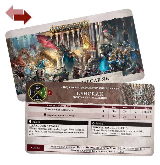 WARSCROLL CARDS: Flesh-eater Courts (Español)