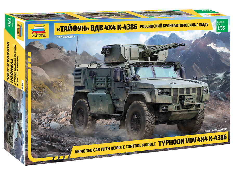 ZVEZDA- armored Car with remote control module Typhoon VDV 4X4 K-4386 1:35