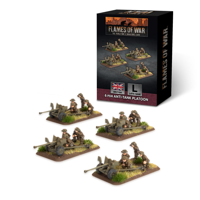 BBX54 6 pdr Anti-tank Platoon (Plastic)(x4 Guns Plastic)