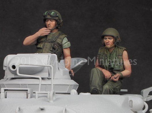 MAQUETTE MODEL, 1/35 resin figure Alpine, US Tanker soldier X2, war, WW2 EUR 39,30 - FR
