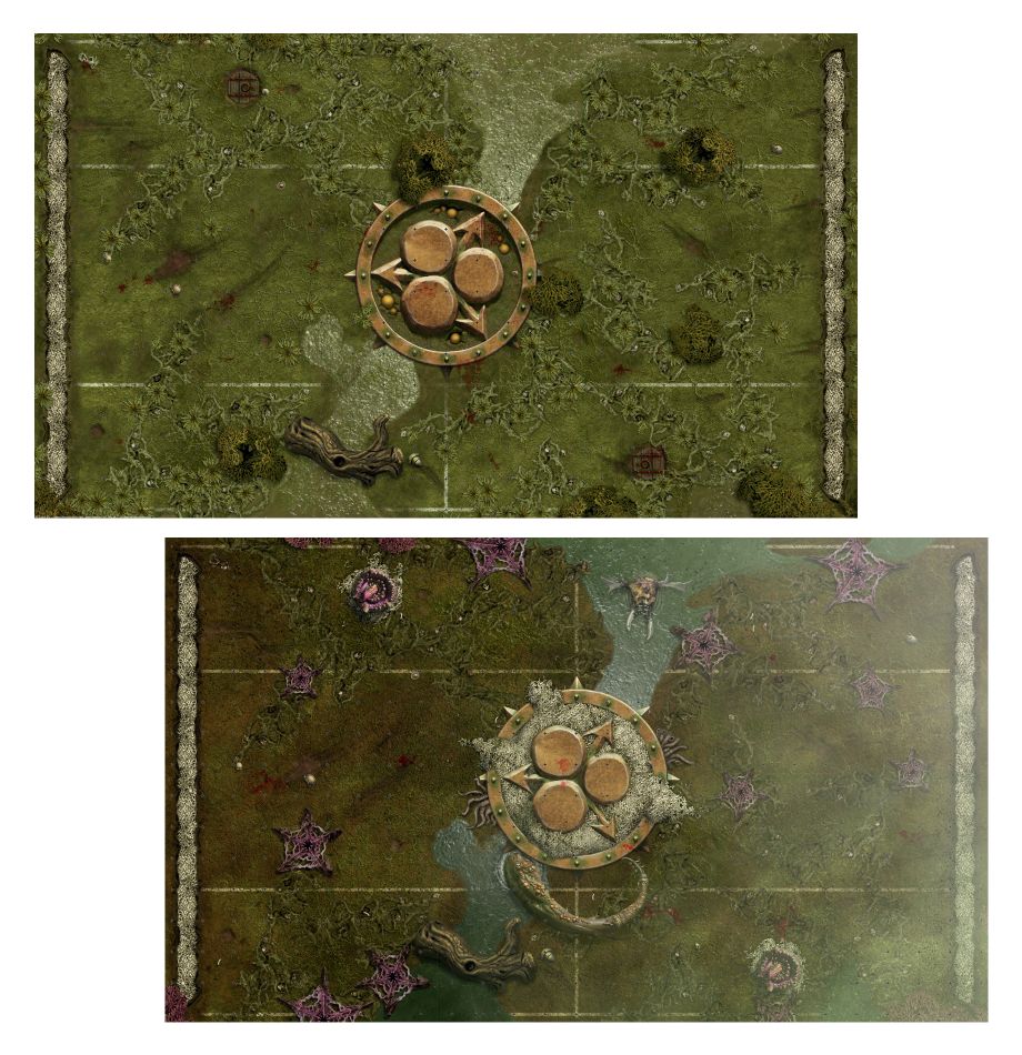Nurgle Pitch – Double-sided Pitch and Dugouts Set