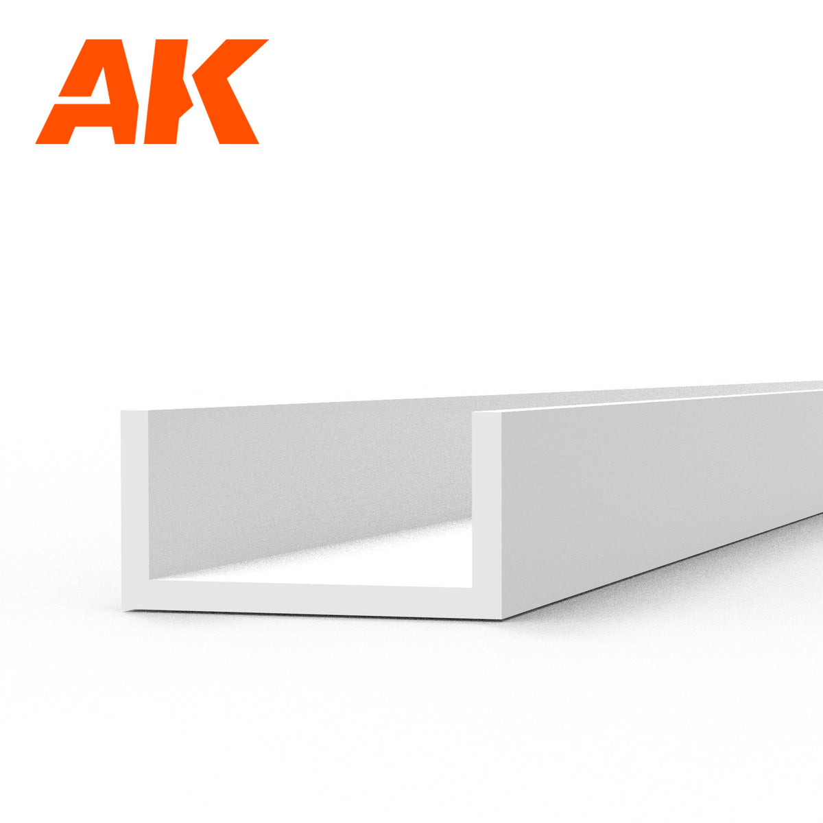 U CHANNEL 4.0 WIDTH X 350MM – STYRENE U CHANNEL – (3 UNITS) AK6556