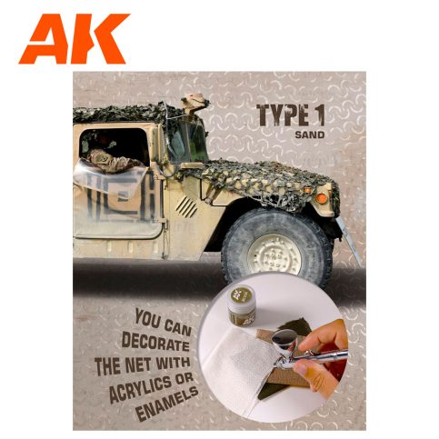Red de camuflaje 1/35 VERDE OLIVA TIPO 1 AK8066