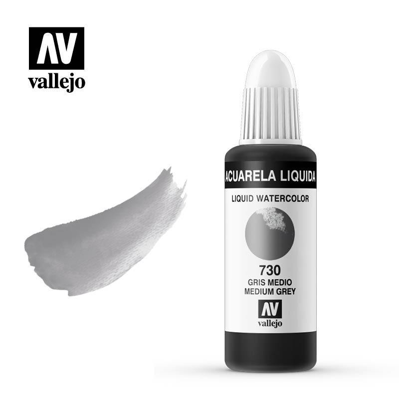 ACUARELA GRIS MEDIO 730
