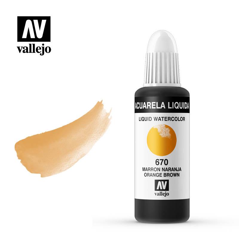 ACUARELA MARRON NARANJA 670