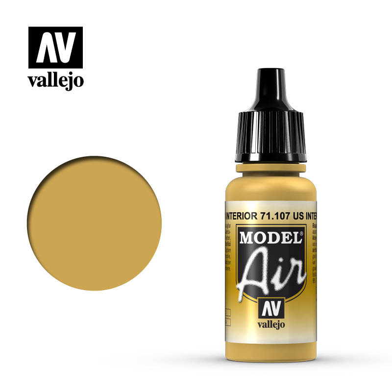Vallejo Model Air Farbe – US Interior Yellow, 17 Ml, Für Airbrush & Pinsel