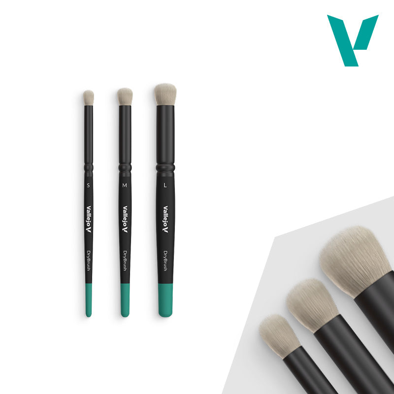 B007990 DRY BRUSH SET. PELO NATURAL. (S, M. L)