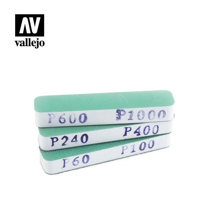 T04002 Set de 3 Lijas Flexibles, Doble Grano (90x19x12 mm)