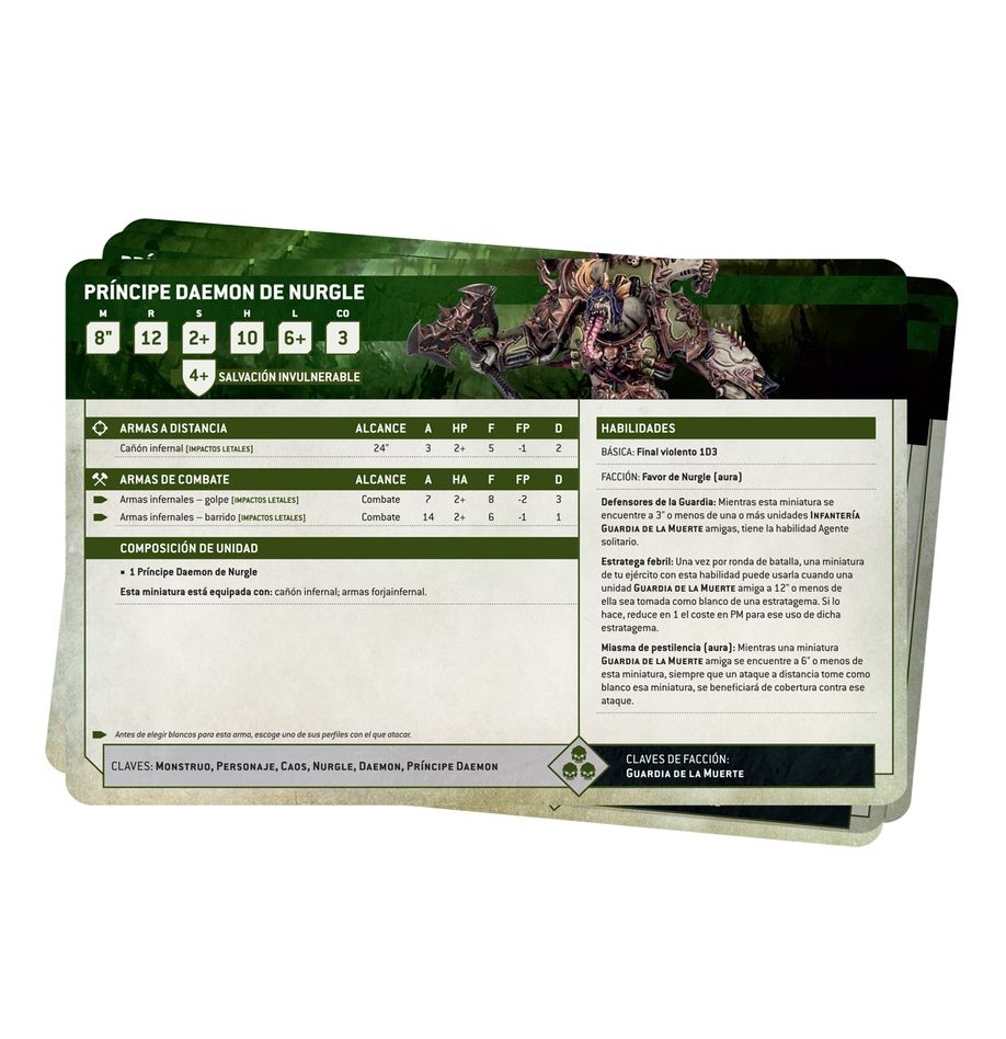 DATASHEET CARDS: DEATH GUARD (ESPAÑOL)