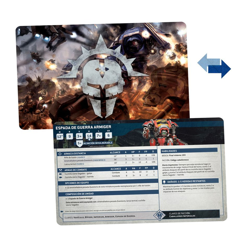 DATASHEET CARDS: IMPERIAL KNIGHTS (ESPAÑOL)
