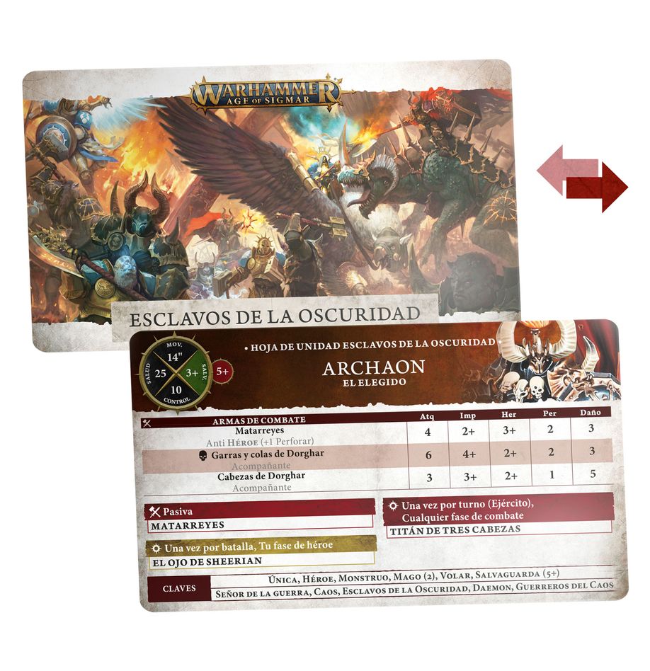 Warscroll Cards: Slaves to Darkness (Español)