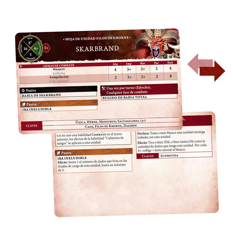 WARSCROLL CARDS: BLADES OF KHORNE (ESPAÑOL)