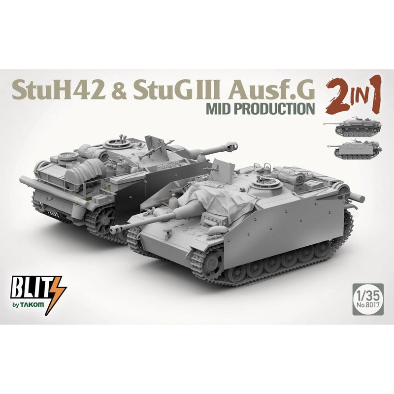 Takom/Blitz 1/35 German Stuh 42 & Stug III Ausf.G Mid Production 8017