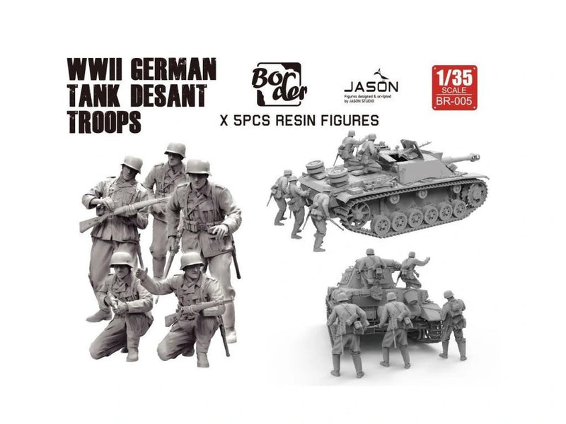 BDMBR005 1:35 Border Model WW2 German Tank Desant Troops Figure Set (5 figures)