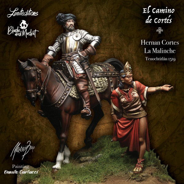 "El Camino de Cortés" part 5 Hernan Cortés (mounted) & La Malinche