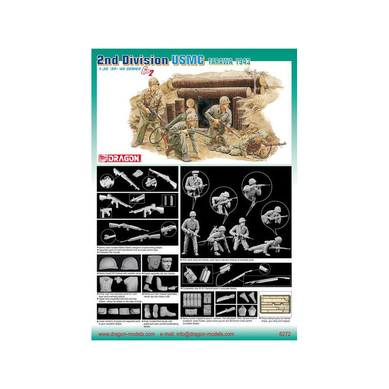DML6272 1/35 Dragon USMC 2nd Division Tarawa 1943 (4 figure set) - GEN 2 Series