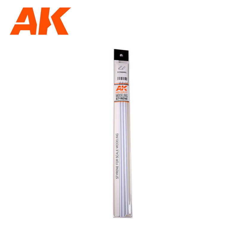 AK6555 Perfil en U de 3,0 mm de ancho x 350 mm – PERFIL EN U DE ESTIRENO