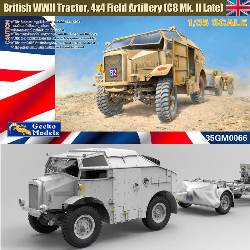 British WWII Tractor 4x4 Field Artillery (C8 Mk.II Late) Gecko Models | No. 35GM0066 | 1:35