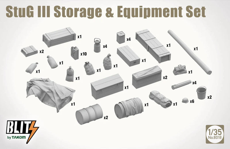 Takom 8018 1/35 Stug III Storage & Equipment set