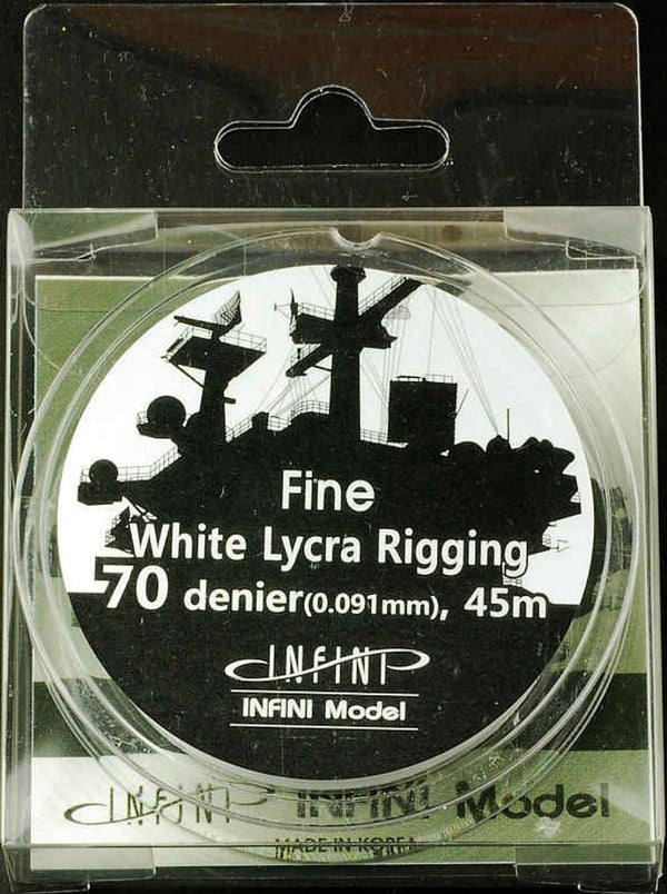 INFIR0702W Infini Model White Lycra Ship Riggin - Fine 70 Denier (0.091mm x 145 feet)