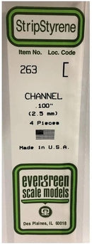 EVG0263 Scale Models Channel .100 (4 pieces)