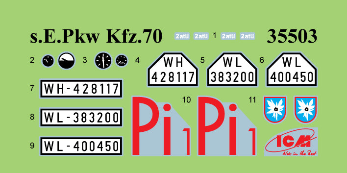 ICM 35503 s.E.Pkw Kfz.70 with Zwillingssockel 36