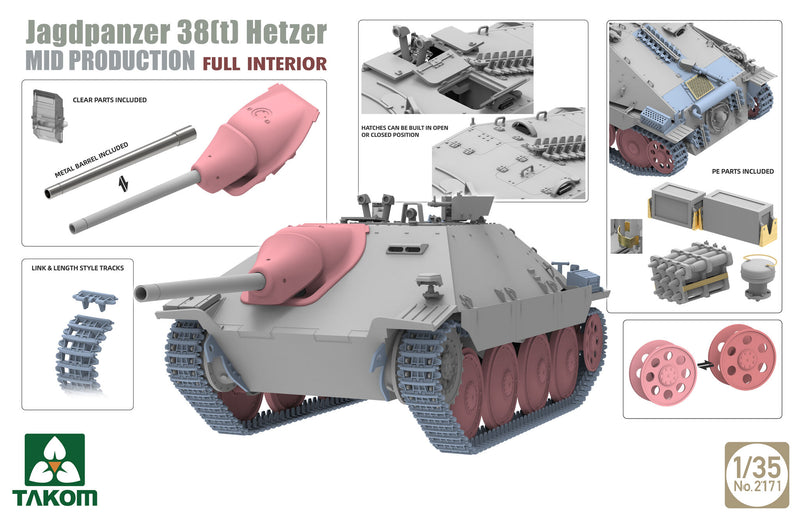 Takom 2171 Jagdpanzer 38(t) Hetzer Mid Production (sans intérieur)