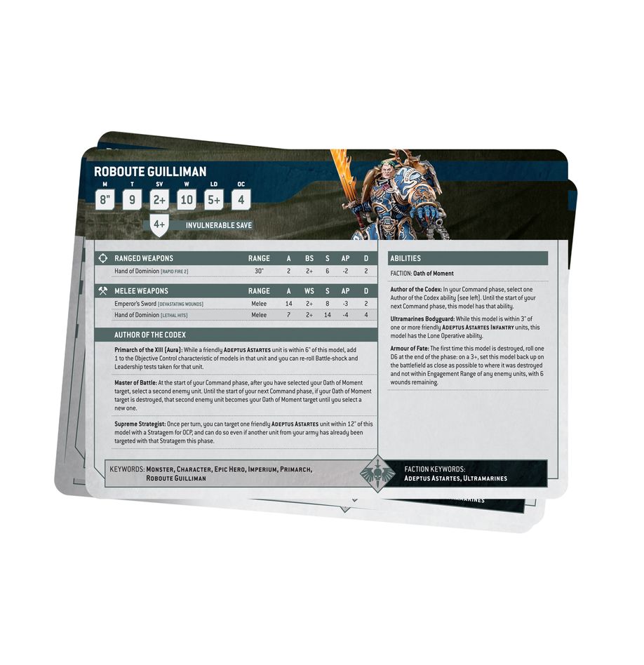 DATASHEET CARDS: SPACE MARINES (español)