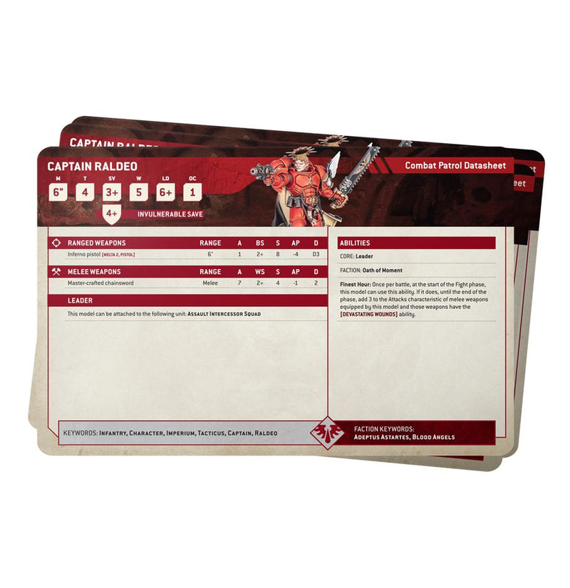 DATASHEET CARDS: BLOOD ANGELS (ESPAÑOL)