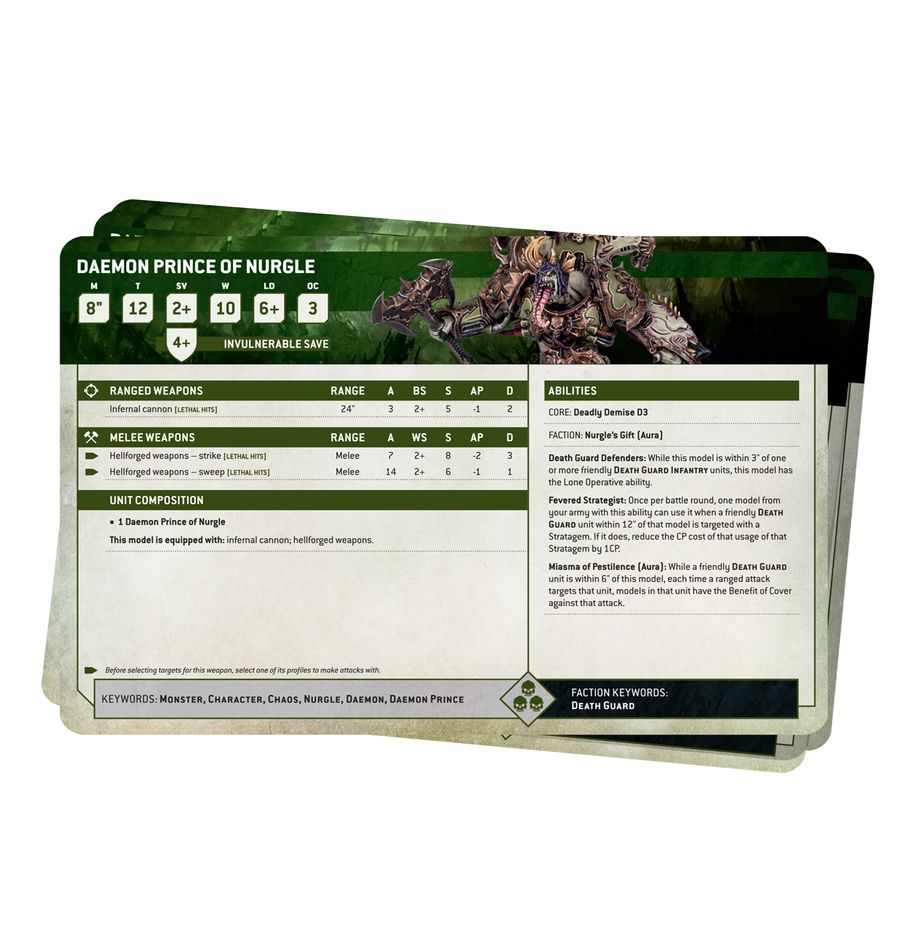 DATASHEET CARDS: DEATH GUARD (ENGLISH)