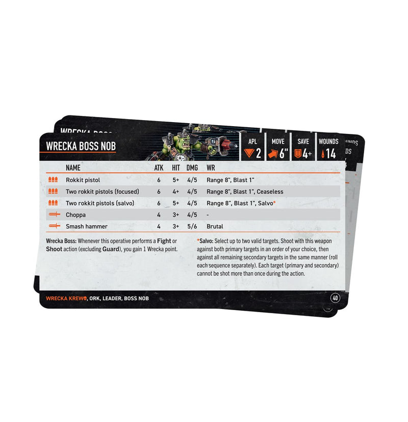 KILL TEAM DATACARDS: WRECKA KREW (ENGLISH)