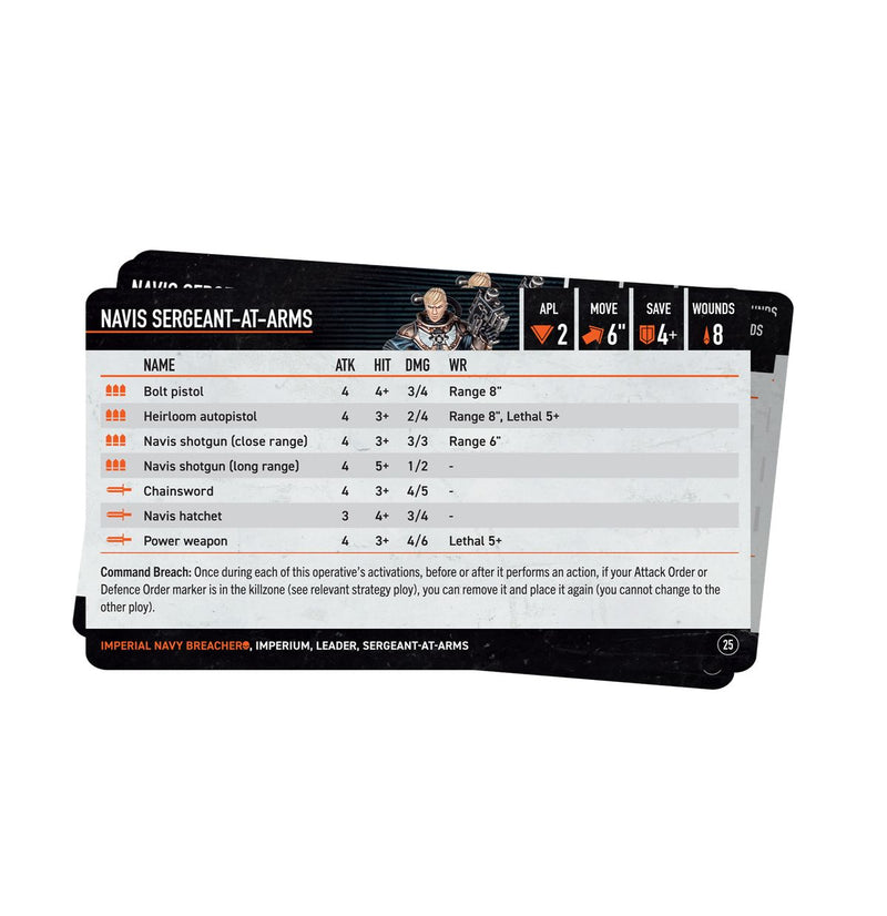 KILL TEAM DATACARDS: IMPERIAL NAVY BREACHERS (ENGLISH)