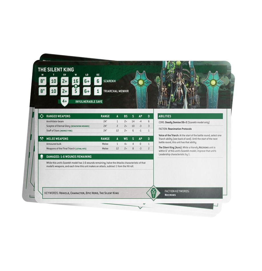 DATASHEET CARDS: NECRONS ingles
