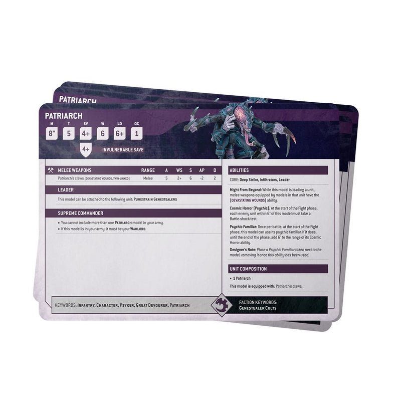 DATASHEET CARDS: GENESTEALER CULTS (español)