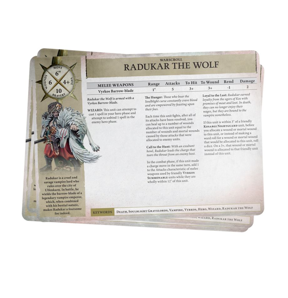 Warscroll Cards: Soulblight Gravelords (ingles)