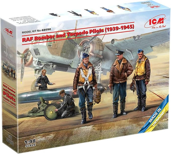 ICM48090 1/48 ICM RAF Bomber and Torpedo Pilots (1939-1945) Figure Set