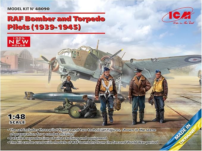 ICM48090 1/48 ICM RAF Bomber and Torpedo Pilots (1939-1945) Figure Set