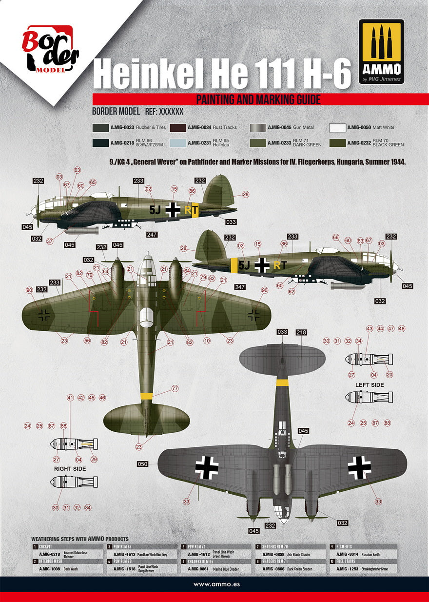 Border Model BF018 German WWII Bomber Heinkel He-111 H-6