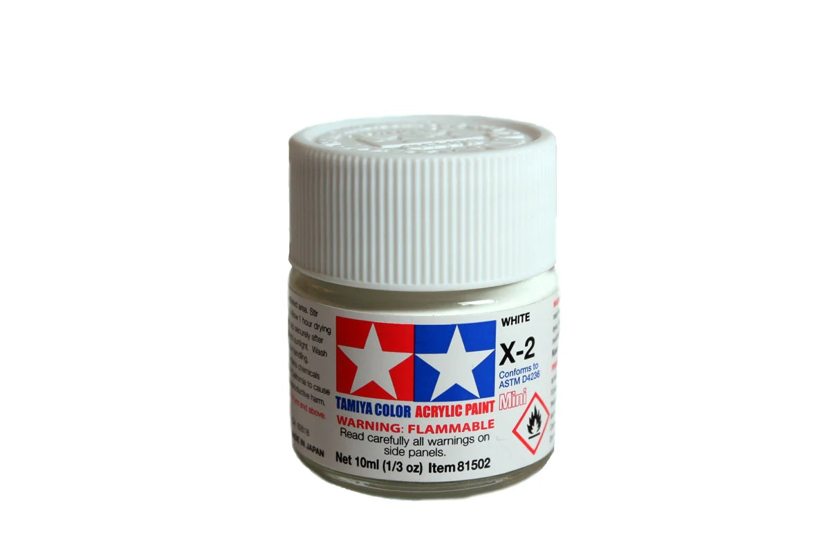 TAMIYA- PINTURA MINI 10ML X 2 BLANCO BRILLANTE-WHITE