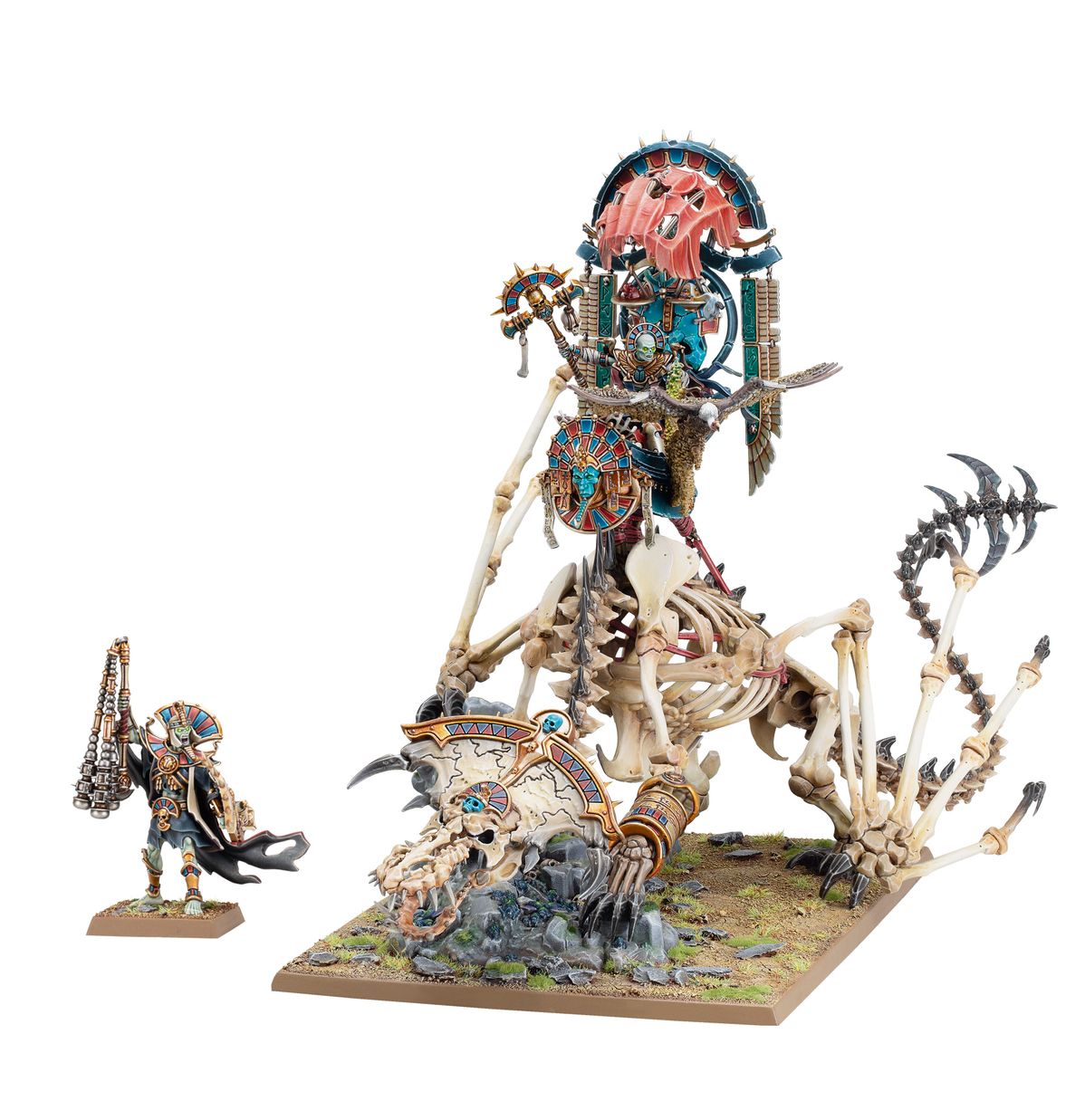 TOMB KING ON NECROLITH BONE DRAGON