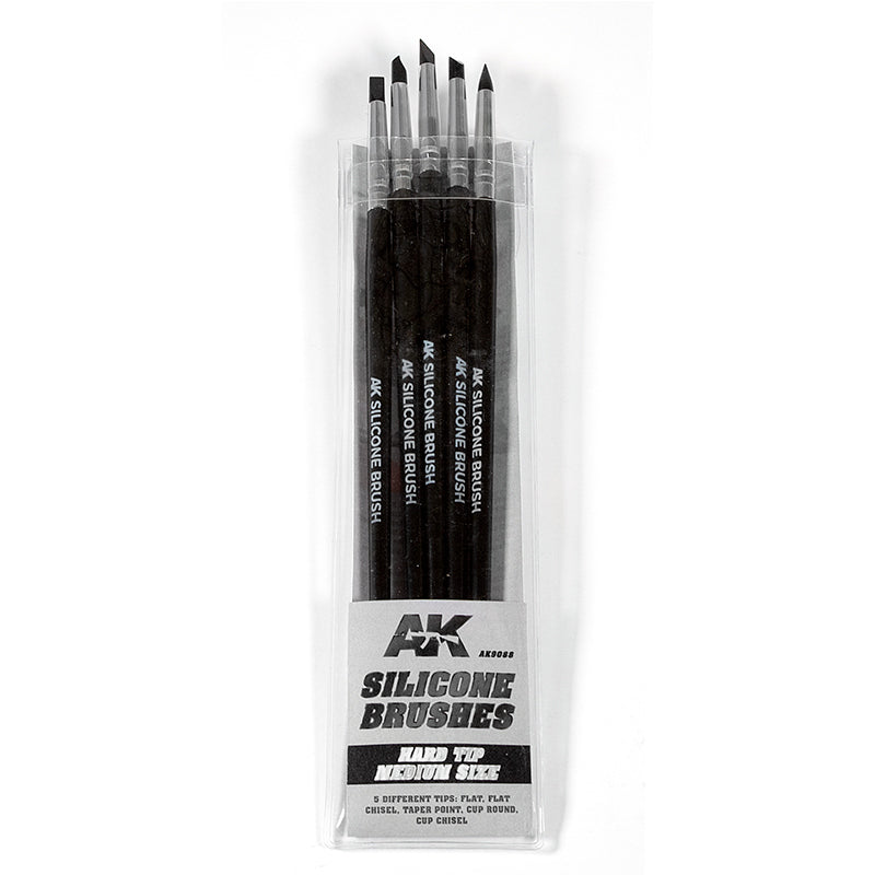AK9088 PINCELES DE SILICONA MEDIANOS PUNTA DURA (5 LÁPICES DE SILICONA)